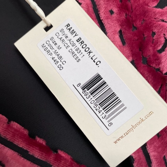 Ramy Brook NWT Clarice Velvet-Burnout Dress - Picture 11 of 12